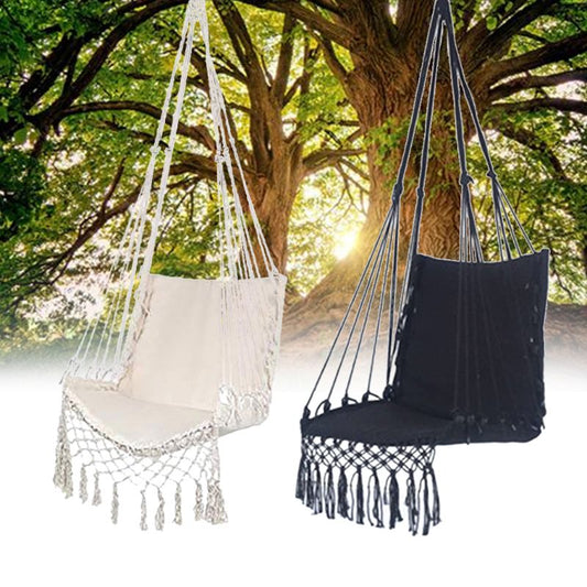 Hammock Chair Macrame Swing Hanging Cotton Rope Hammock Swing for Home and Garden use.
