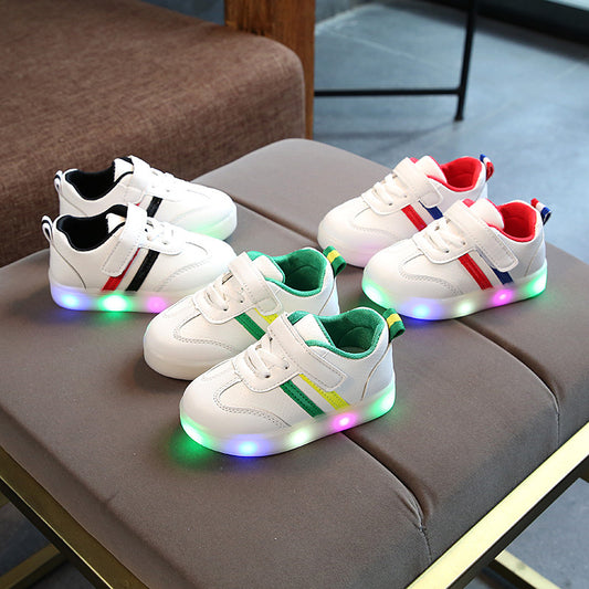 Kimmy White LED Glowing Sneakers Kids Shoes for Boys & Girls.