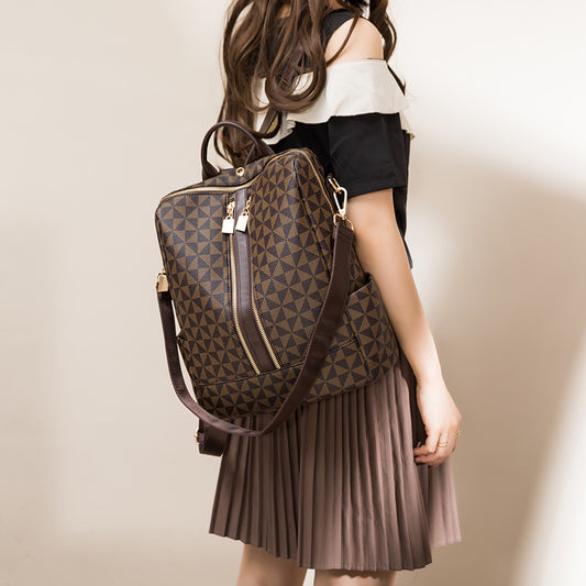 Women’s  Bag And Purse 2023 New Luxury Designer With Shoulder Strap Plaid Leather Fashion Female Bucket Handbags.