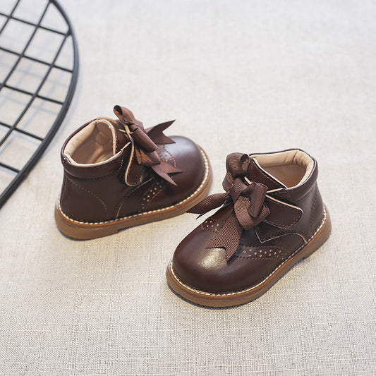 Anti Slippery  Baby Small Leather  Girls Autumn Winter Baby Girl Shoes