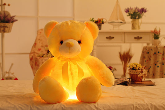 32-50cm Luminous Creative Light Up LED Teddy Bear Stuffed Animals Plush Toy Colorful Glowing Teddy Bear