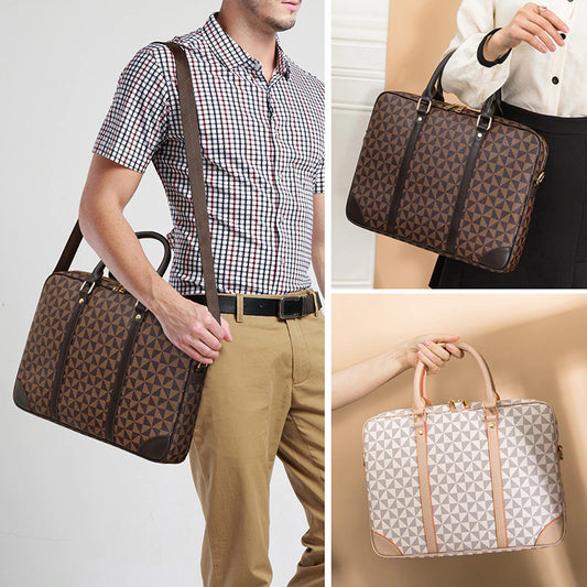 Printed  Business Briefcase Laptop Men/Women Bag Trendy One Shoulder Messenger.