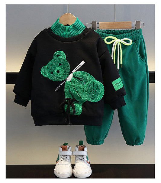 Two-piece Cartoon Hoodie Swetpant For Boys And Girls