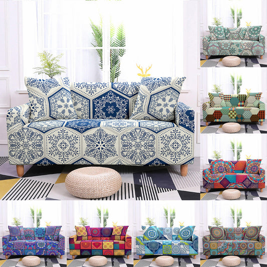 Ethnic Style Sofa Covers for Living Room Decor Elastic All Inclusive Colorful Bohemia Boho Armchair Slipcovers Couch Cover
